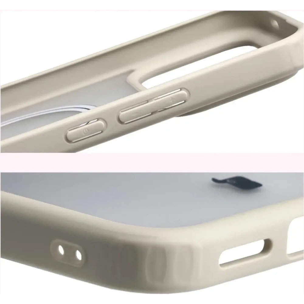 Etui z pierścieniem magnetycznym Bizon Case MatteO do Xiaomi POCO F8 Ultra przydymione-beżowe